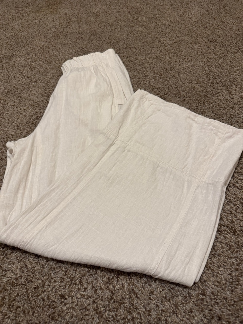 FREE PEOPLE OFF WHITE LINEN PANTS - Picture 2 of 6